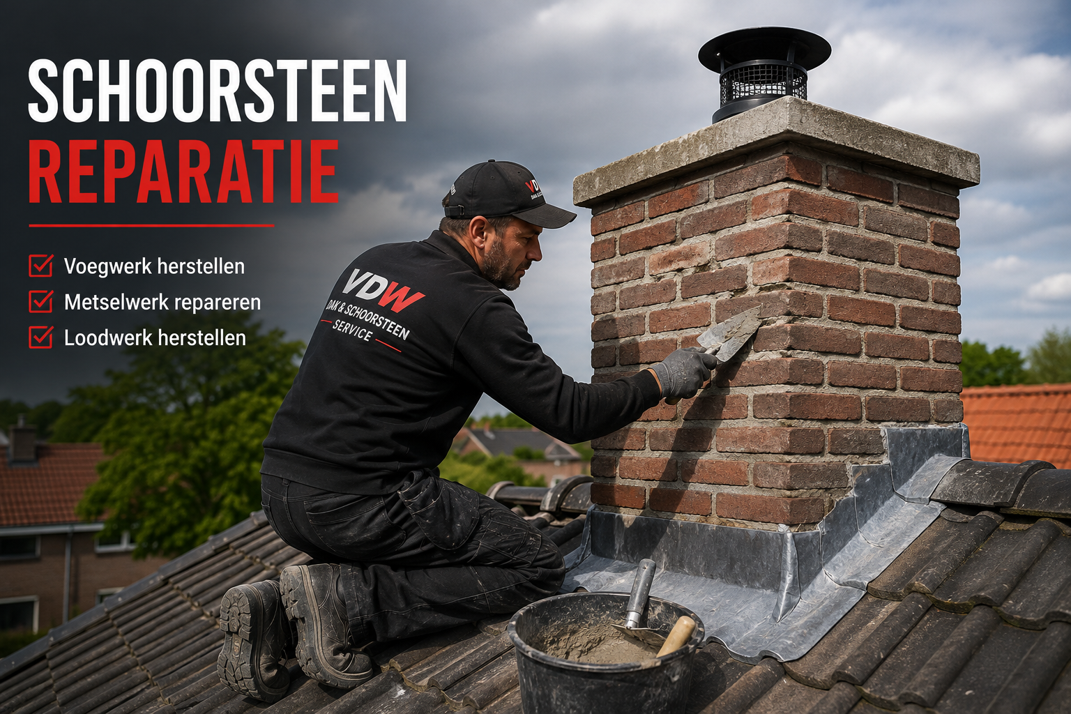 Schoorsteenreparatie door VDW Dak en Schoorsteenservice