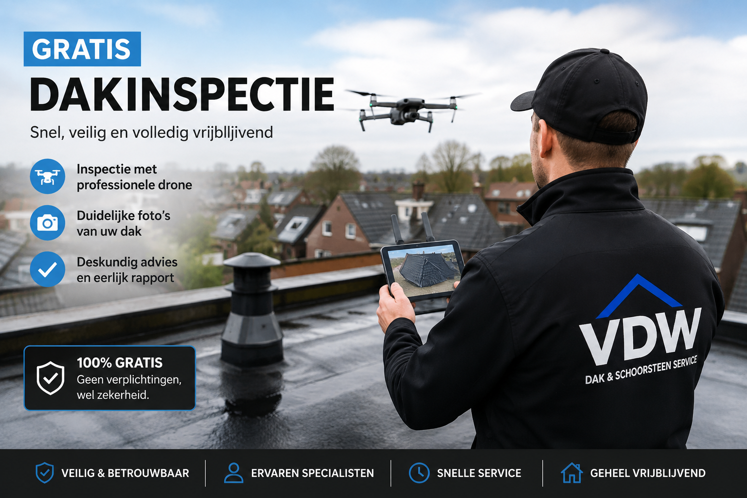 Gratis dakinspectie Limburg door VDW Dak en Schoorsteen Service